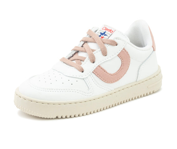 Cienta 10040.03 White/Pink Leather Fashion Sneaker