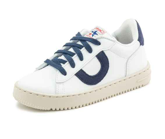 Cienta 10040.77 White/Navy Leather Fashion Sneaker
